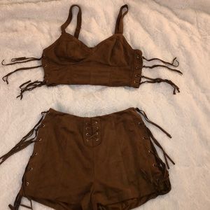 Suede cow girl set